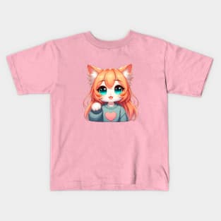 Cat Girl Kids T-Shirt